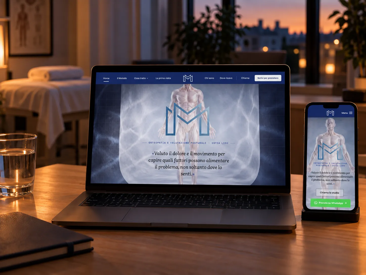 Home di matteomagistri.it sul portatile e sul telefono