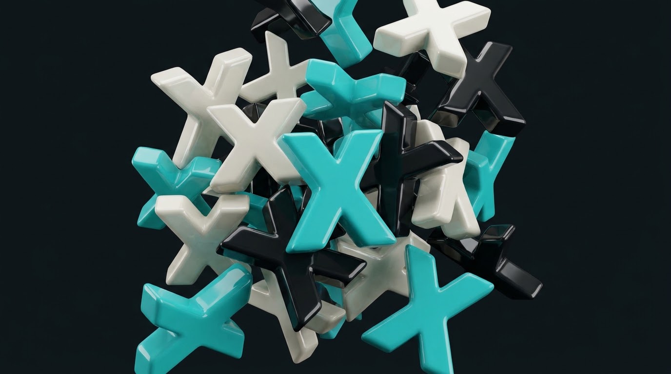 Le X tridimensionali e la scritta dexar in volume